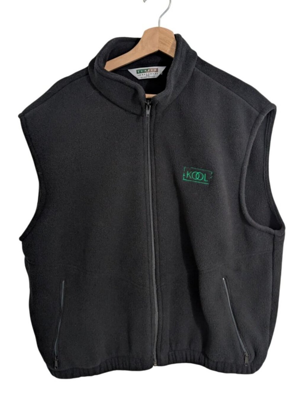 Vintage 90s KOOL Cigarettes Promo Polartec Fleece Vest Black XL Made in USA